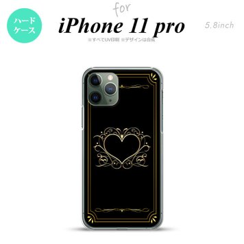 iPhone11Pro iPhone11 Pro スマホケース ハードケース ハート 飾り 黒 金 メンズ レディース nk-i11p-617