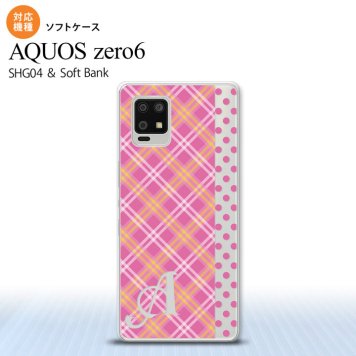 SHG04 SHG04 ZERO6 AQUOS zero6 スマホケース ソフトケース タータン ドット ピンク +アルファベット メンズ レディース nk-zero6-tp1532i