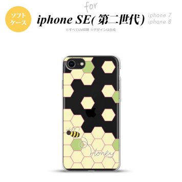 iPhoneSE 2 第二世代 iPhone8&iPhone7 共用 スマホケース 背面カバー ソフトケース ハニー クリア 緑 おしゃれ かわいい かっこいい メンズ レディース nk-ise2-tp1682