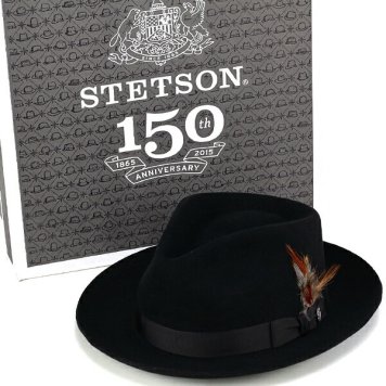 ステットソン ハット stetson 150周年 中折れハット メンズ DOWNS 中折れ帽子 紳士 専用ハットボックス付 黒 ブラック 57cm 59cm 61cm 秋冬 ブランド帽子 フェルトハット 40代 50代 60代 ファッション フェルト ファー ふわふわ メンズハット 紳士帽子 ぼうし 父の日