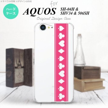 【SH04H】【スマホケース/スマホカバー】【アクオス ゼータ】SH04H スマホケース AQUOS ZETA SH04H カバー アクオス ゼータ トランプ(帯) ピンク×クリア nk-sh04h-530【メール便送料無料】