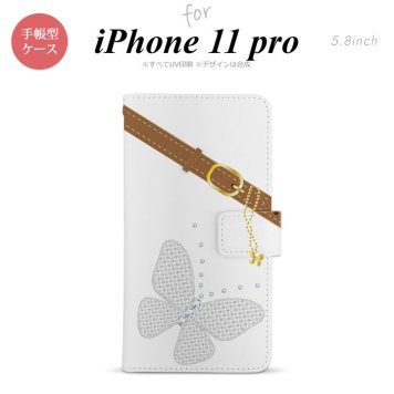 iPhone11Pro iPhone11 Pro 手帳型スマホケース カバー バタフライ 蝶 クリア  nk-004s-i11p-dr323
