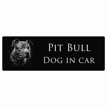 ドッグ カーステッカー イラスト付 Dog in Car ピットブル B タイプ セーフティサイン 犬種別 長方形 15x5cm シール リア あおり運転対策 Dog Sticker 屋外 屋内 防水 かわいい おしゃれ 安全対策 カーサイン