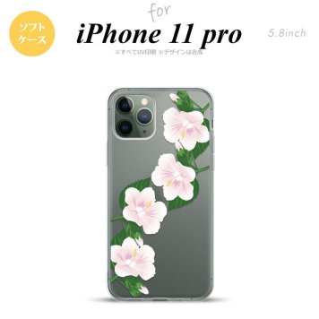 iPhone11Pro iPhone11 Pro スマホケース ソフトケース ハイビスカス A 白 メンズ レディース nk-i11p-tp083