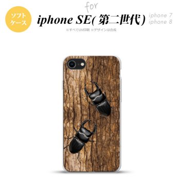 iPhoneSE 2 第二世代 iPhone8&iPhone7 共用 スマホケース 背面カバー ソフトケース クワガタ B おしゃれ かわいい かっこいい メンズ レディース nk-ise2-tp332
