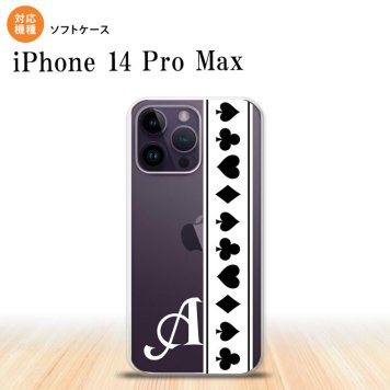 iPhone14 ProMax iPhone14 Pro Max スマホケース 背面ケースソフトケース トランプ 帯 白 黒 +アルファベット 2022年 9月発売 nk-i14pm-tp527i