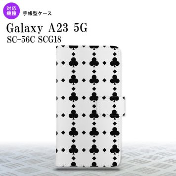 Galaxy A23 GalaxyA23 手帳型スマホケース カバー トランプ クラブ クリア 黒 2022年 10月発売 nk-004s-a23-dr531