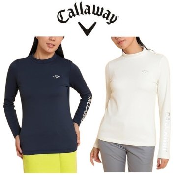 キャロウェイ ゴルフ レディース シャツ メタリックロゴ 長袖モックネックシャツ Callaway Golf C24233204 お誕生日祝い お祝い 記念品 30代 40代 50代 60代 母の日 お母さん 還暦祝い 敬老の日 彼女 人気プレゼント プレゼント