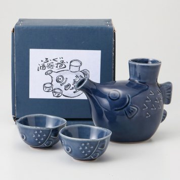 プックリふぐ　酒器揃 磁器 美濃焼 やきものの里から、暮らしを贈ります。　ギフト 食器 セット テーブルウェア