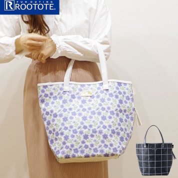 Rootote ルートート トートバッグ サイドポケット MEDIUM ミディアム ラミネート 肩掛け A4 花柄 軽い 軽量