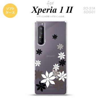 Xperia 1 II 5G スマホケース 背面カバー ストラップホール有り ソフトケース ティアレ A 黒 ストラップホール おしゃれ かわいい かっこいい メンズ レディース nk-xp12-tp1077