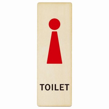 トイレ プレート 木製 女 Fタイプ 長方形 縦書き 4x12cm ドア サインステッカー ピクトサイン トイレマーク表示 案内 注意 施設 御手洗 TOILET おしゃれ シンプル 安全対策