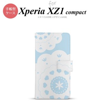 【手帳型 スマホ カバー ケース】【SO02K】【エクスペリア XZ1】手帳型 ケース SO-02K スマホ カバー Xperia XZ1 Compact エクスペリア レース・クリア 青 nk-004s-so02k-dr1485【メール便送料無料】