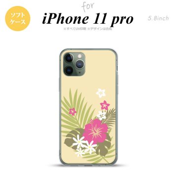 iPhone11Pro iPhone11 Pro スマホケース ソフトケース ハイビスカス D ベージュ ピンク メンズ レディース nk-i11p-tp1053