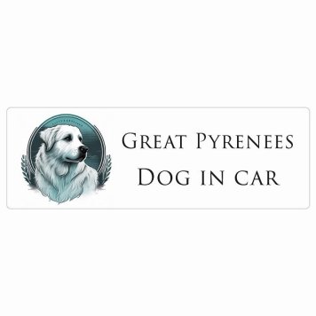 ドッグ カーステッカー イラスト付 Dog in Car グレートピレニーズ B タイプ セーフティサイン 犬種別 長方形 20x6.7cm シール リア あおり運転対策 Dog Sticker 屋外 屋内 防水 かわいい おしゃれ 安全対策 カーサイン