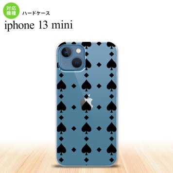 iPhone13mini iPhone13 mini ケース ハードケース トランプ スペード クリア 黒  nk-i13m-537