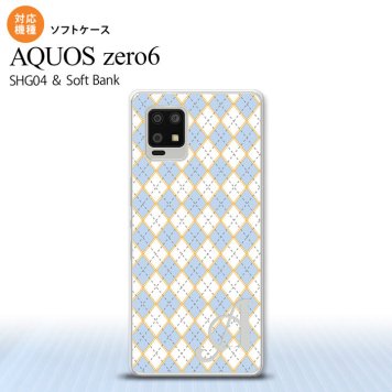 SHG04 SHG04 ZERO6 AQUOS zero6 スマホケース ソフトケース アーガイル 青 グレー +アルファベット メンズ レディース nk-zero6-tp1413i