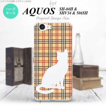 【SH04H】【スマホケース/スマホカバー】【アクオス ゼータ】SH04H スマホケース AQUOS ZETA SH04H カバー アクオス ゼータ 猫 チェック赤茶B nk-sh04h-954【メール便送料無料】