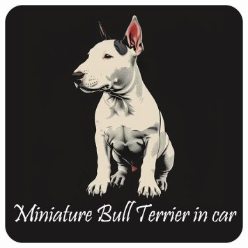 ドッグ カーステッカー イラスト付 Dog in Car ミニチュアブルテリア Aタイプ セーフティサイン 犬種別 正方形 13x13cm シール リア あおり運転対策 Dog Sticker 屋外 屋内 防水 かわいい おしゃれ 安全対策 カーサイン