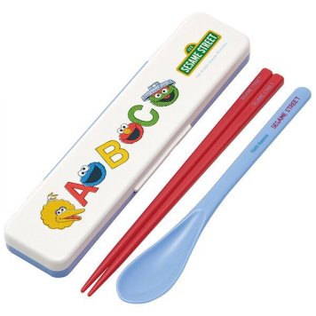 セサミストリート 抗菌音のならないコンビセット 箸18cm スケーター ※送料無料(ポスト投函)