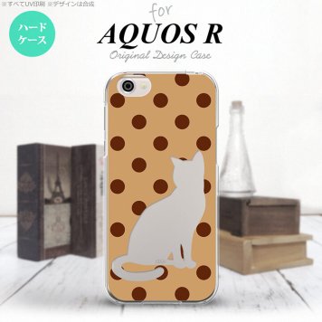 【SH03J】【スマホケース/スマホカバー】【アクオス R】SH03J スマホケース AQUOS R SH-03J カバー アクオス R 猫 水玉茶 nk-sh03j-975【メール便送料無料】