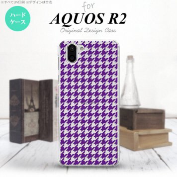 AQUOS R2 アクオス アール2 SH-03K SHV42 専用 スマホケース カバー ハードケース 千鳥柄 紫クリア nk-r2-909[スマホ,スマホケース,スマホカバー,ケース,カバー,ジャケット]