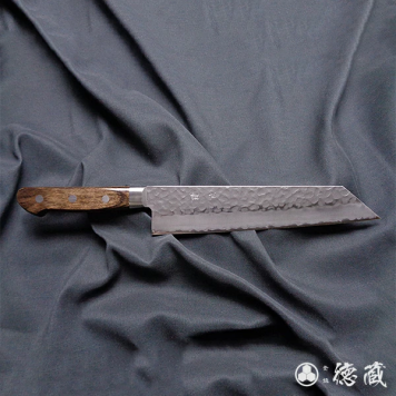 切付ステンレス包丁　210mm 両刃 AUS8 積層材・焦茶色 日本製 徳蔵刃物 TOKUZO KNIVES JAPAN Kitchen Knives 包丁 ほうちょう