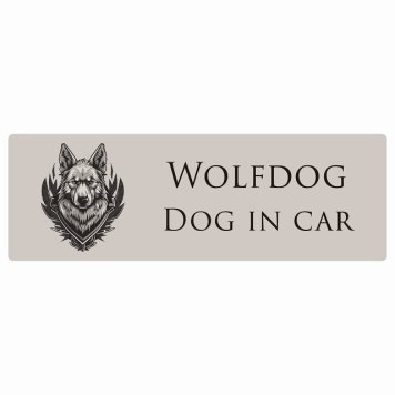 ドッグ カーステッカー イラスト付 Dog in Car ウルフドッグ Bタイプ セーフティサイン 犬種別 長方形 15x5cm シール リア あおり運転対策 Dog Sticker 屋外 屋内 防水 かわいい おしゃれ 安全対策 カーサイン