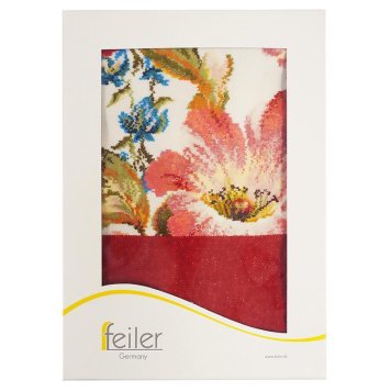純正ボックス付 フェイラー バスタオル FEILER 150cm×75cm HIBISCUS ハイビスカス レッド 誕生日 結婚祝い 結婚式 バレンタイン 高級 ホワイトデー 父の日 母の日 即日発送