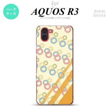SH-04L SHV44 R3 AQUOS R3 スマホケース カバー 丸 黄 nk-r3-1661