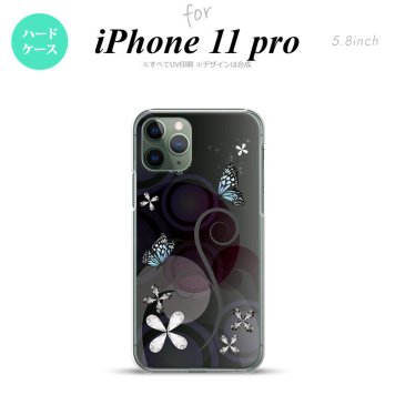 iPhone11Pro iPhone11 Pro スマホケース ハードケース バタフライ 蝶 D 黒 メンズ レディース nk-i11p-227