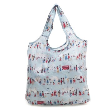 キャスキッドソン Cath Kidston エコバッグ エコバック 折りたたみ式 ショッピングバッグ トートバッグ FOLDAWAY SHOPPER 928038 105395016804102 フォールドアウェイ ショッパー POWDER BLUE/LONDON PEOPLE ライトブルー系＋ロンドンの人々柄
