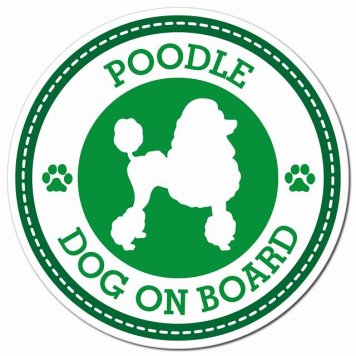 POODLE プードル グリーン 肉球 カーサイン 車 マグネットステッカー 犬 マグネット 強力 直径13cm 丸型 おしゃれ かわいい ドラレコステッカー 安全対策 危険運転 煽り運転 アニマル 動物 犬種別 屋外 防水 屋内 肉球マーク