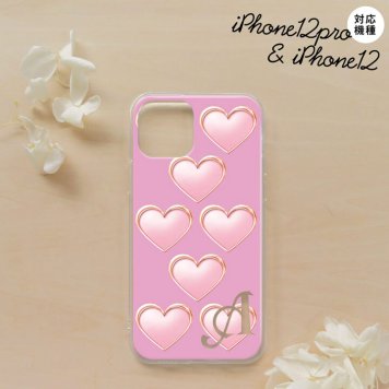 iPhone12/iPhone12pro iPhone12 / iPhone12pro スマホケース ソフトケース ハート C ピンク +アルファベット メンズ レディース nk-i12-tp174i