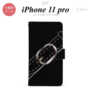 iPhone11Pro iPhone11 Pro 手帳型スマホケース カバー ベルト 黒  nk-004s-i11p-dr326