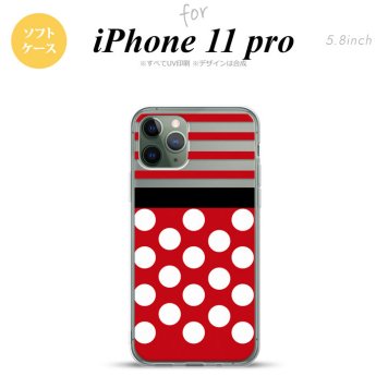 iPhone11Pro iPhone11 Pro スマホケース ソフトケース ドット ボーダー 赤 メンズ レディース nk-i11p-tp356