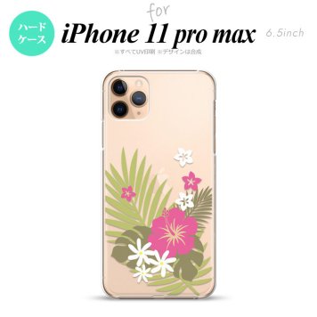 iPhone11ProMax iPhone11pro max スマホケース ハードケース ハイビスカス D クリア ピンク メンズ レディース nk-i11pm-1051