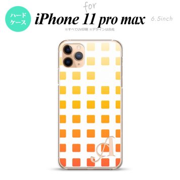 iPhone11ProMax iPhone11pro max スマホケース ハードケース スクエア ドット オレンジ +アルファベット メンズ レディース nk-i11pm-1361i