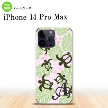 iPhone14 ProMax iPhone14 Pro Max スマホケース 背面ケース ハードケース ホヌ 小 ピンク +アルファベット 2022年 9月発売 nk-i14pm-1466i