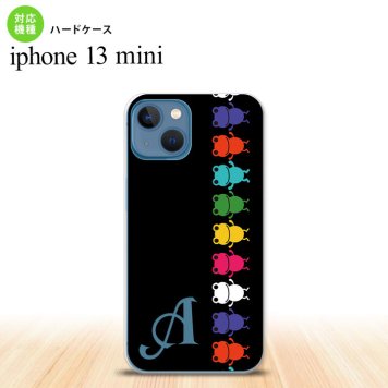 iPhone13mini iPhone13 mini ケース ハードケース カエル かえる 帯 A 黒 +アルファベット  nk-i13m-674i