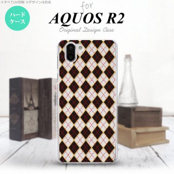 AQUOS R2 アクオス アール2 SH-03K SHV42 専用 スマホケース カバー ハードケース アーガイル クリア×黒 nk-r2-1402[スマホ,スマホケース,スマホカバー,ケース,カバー,ジャケット]