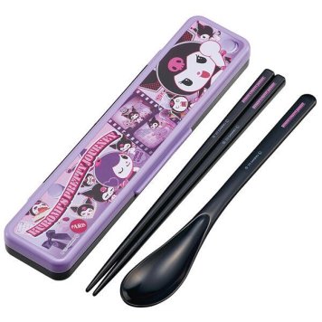KUROMI PRETTY JOURNEY 抗菌 音のならないコンビセット 箸18cm スケーター ※送料無料(ポスト投函)