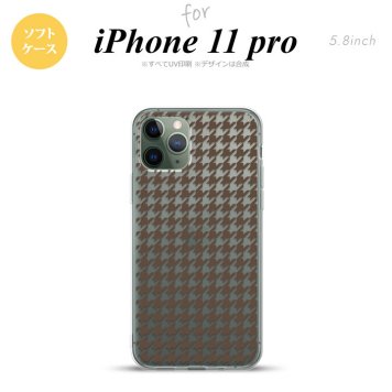 iPhone11Pro iPhone11 Pro スマホケース ソフトケース 千鳥 格子 小 茶 クリア メンズ レディース nk-i11p-tp912