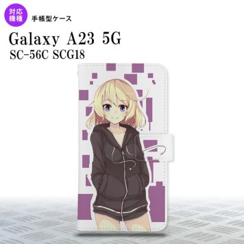 Galaxy A23 GalaxyA23 手帳型スマホケース カバー 女の子 キャラ 紫 2022年 10月発売 nk-004s-a23-dr1324