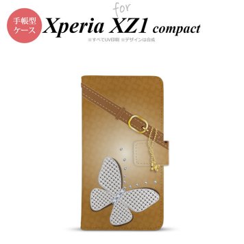 【手帳型 スマホ カバー ケース】【SO02K】【エクスペリア XZ1】手帳型 ケース SO-02K スマホ カバー Xperia XZ1 Compact エクスペリア バタフライ・蝶(E) 茶 nk-004s-so02k-dr325【メール便送料無料】