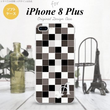【iPhone8Plus】【スマホケース/スマホカバー】【アイフォン8プラス】iPhone8Plus スマホケース ケース アイフォン8プラス イニシャル スクエア グレー nk-ip8p-tp1016ini【メール便送料無料】