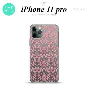 iPhone11Pro iPhone11 Pro スマホケース ハードケース ダマスク B クリア ピンク メンズ レディース nk-i11p-1025
