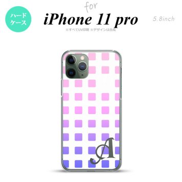 iPhone11Pro iPhone11 Pro スマホケース ハードケース スクエア ドット ピンク +アルファベット メンズ レディース nk-i11p-1363i