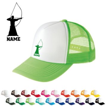 弓道部/名入れメッシュキャップ スポーツシルエット名入れ  部活 卒団記念品 チームウェア お揃い 記念 クラブ【ネコポス発送不可】【evm】