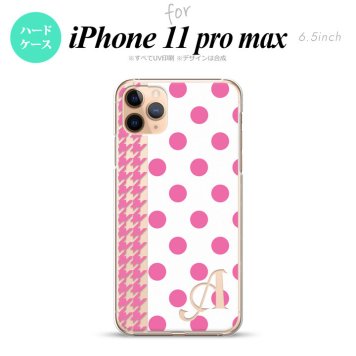 iPhone11ProMax iPhone11pro max スマホケース ハードケース ドット 千鳥 ピンク +アルファベット メンズ レディース nk-i11pm-1511i
